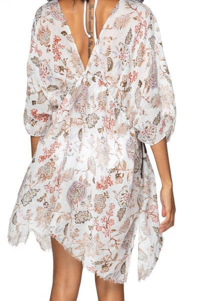 Pool to Party Kaftan One Size / Ivory / 100% Poly Victorian Floral Isle Dress