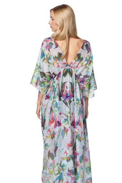 Pool to Party Kaftan One Size / Multi / 100% Viscose Aloha Paradise Poolside Maxi Dress