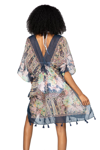 Pool to Party Kaftan One Size / Navy / 100% Poly Rio Blooms Isle Dress