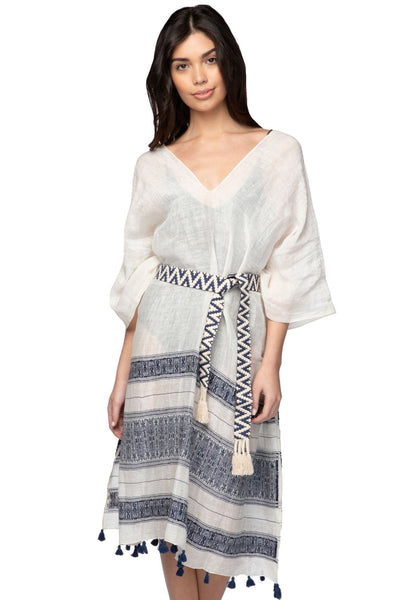 Pool to Party Kaftan One Size / Navy Sandy Bliss V-Neck Dress in Navy