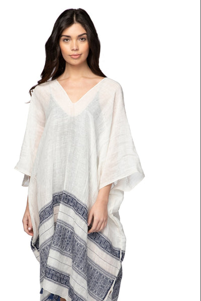 Pool to Party Kaftan One Size / Navy Sandy Bliss V-Neck Dress in Navy