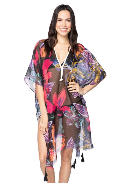Pool to Party Kaftan One Size / Night Night Garden Print Kaftan | Night
