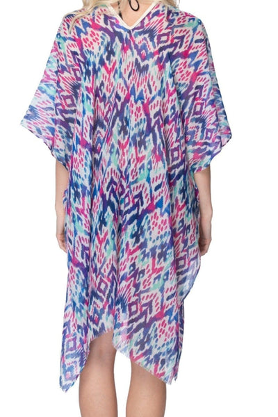 Pool to Party Kaftan One Size / Orchid Rhapsody Print Coverup Kaftan Dress