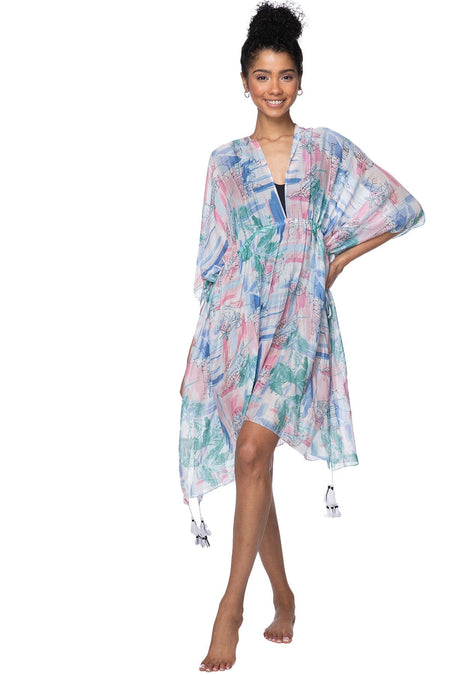 Rita Reversible Coverup Dress in Happy Days Stripe Fabric