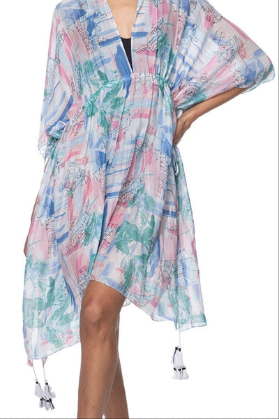 Pool to Party Kaftan One Size / Pink / 50% Modal/50% Viscose World Traveler Isle Dress in Pink