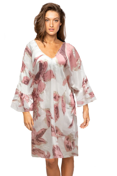 Pool to Party Kaftan One Size / Pink / 60% Cotton/40% Modal Blue Bonnet Print | Bell Kaftan