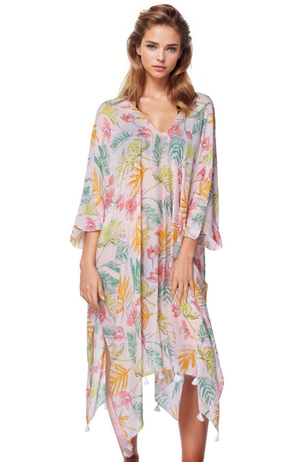 Colorful Spring Isle Dress in Pink