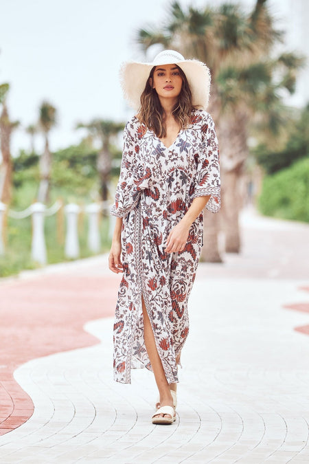 Maxi Tassel Sun Dress in Miami Vice Print