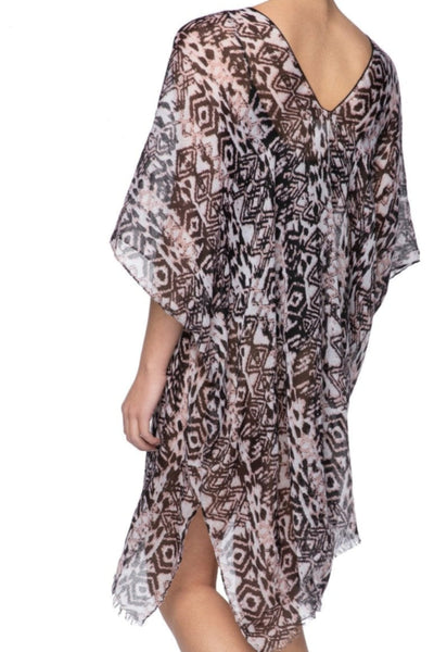 Pool to Party Kaftan One Size / Rose North Star Print V-Neck Sundress Coverup