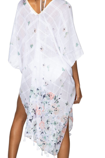 Pool to Party Kaftan One Size / White Fairy Dreams Print Kaftan | White