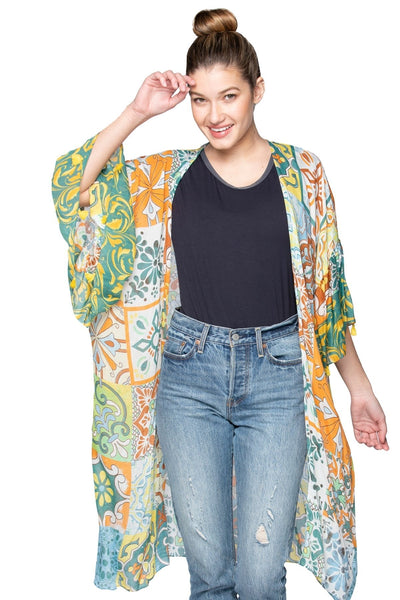 Pool to Party Kimono Bell Kimono Mid Length Luxury Feel Fabrics Prints | Warehouse Sale