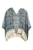 Pool to Party Kimono CL20 Shining Tile Blue / One Size Cotton with Lurex Luxury Fringe Edge Crop Kimono