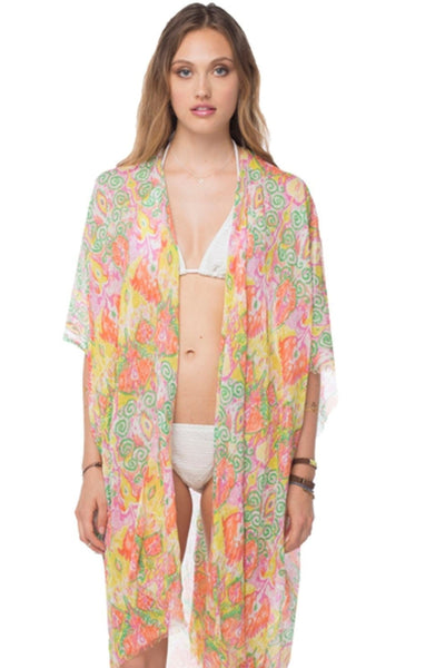 Pool to Party Kimono Coral / One Size Day Dreamer Kimono Wrap in Coral