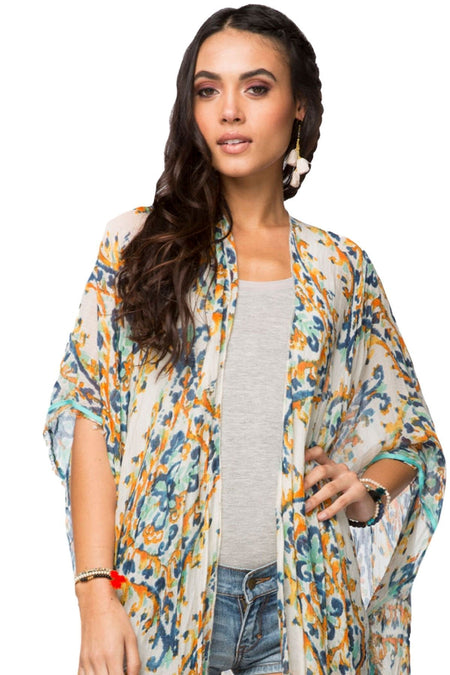 Antique Floral Print V-Neck Sundress Coverup