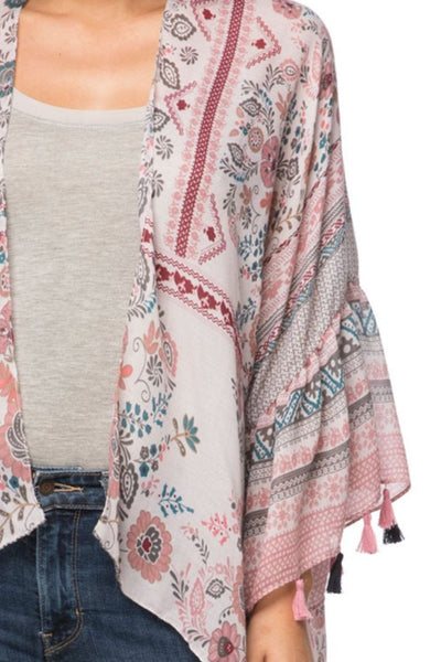 Pool to Party Kimono Cropped Bell Sleeve Kimono Coverup in Assorted Prints | Warehouse Sale