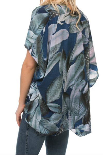 Pool to Party kimono Dream Catcher / One Size / Navy Dream Cathcher Print Silky Feel Kimono Wrap