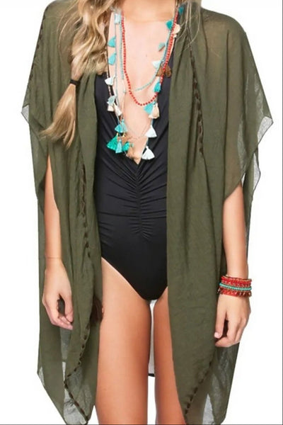 Pool to Party Kimono Olive / One Size Stitch & Pom Kimono Wrap Coverup