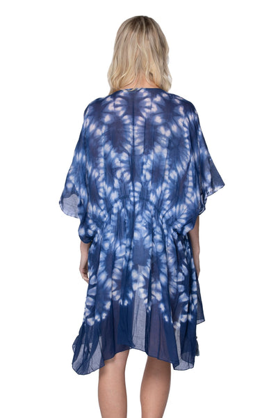 Pool to Party Kimono One Size / Blue / 100% Cotton Out at Sea Open Kaftan
