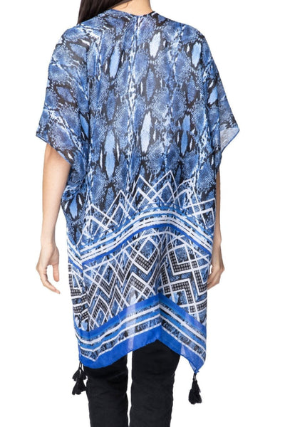 Pool to Party Kimono One Size / Blue / 100% Polyester Bebop Blues Kimono Wrap