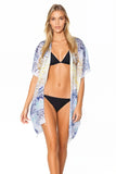 Pool to Party Kimono One Size / Blue / 100% Polyester Paisley Wisps Print Kimono Coverup