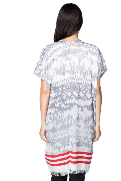 Pool to Party Kimono One Size / Denim / 100% Cotton Crestone Peak Jacquard Woven Fabric Kimono Coverup