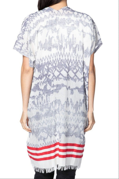 Pool to Party Kimono One Size / Denim / 100% Cotton Crestone Peak Jacquard Woven Fabric Kimono Coverup
