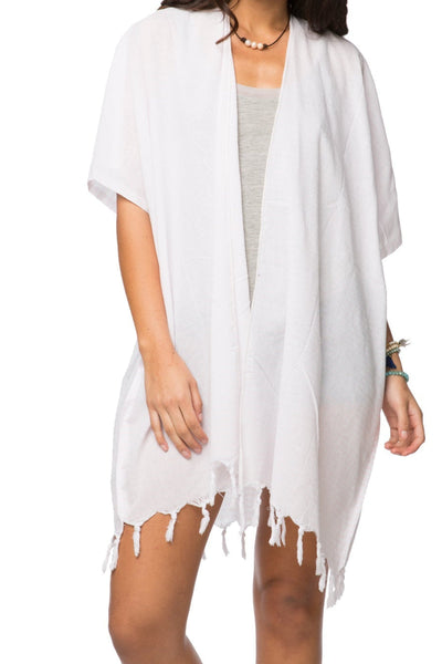 Pool to Party Kimono One Size / Lt. Pink Panama Kimono in Maldive Stripes