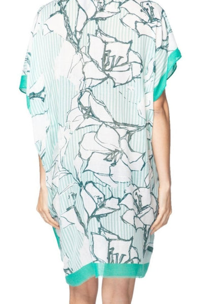 Pool to Party Kimono One Size / Mint / 100% Polyester Be My Lover Green Print Coverup Kimono