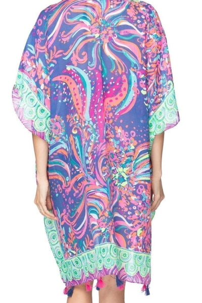 Pool to Party Kimono One Size / Multi / 100% Polyester Ms. Brightside Kimono Wrap
