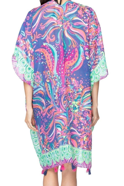 Pool to Party Kimono One Size / Multi / 100% Polyester Ms. Brightside Kimono Wrap