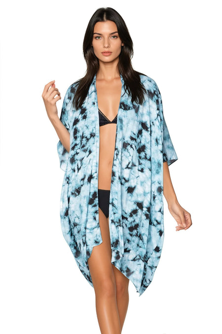 Cotton with Lurex Luxury Fringe Edge Crop Kimono