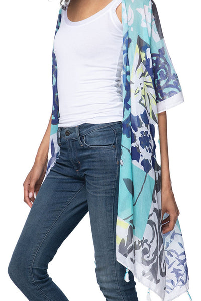 Pool to Party Kimono One Size / Teal / 100% Polyester In the Meadow Kimono Wrap