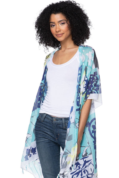 Pool to Party Kimono One Size / Teal / 100% Polyester In the Meadow Kimono Wrap