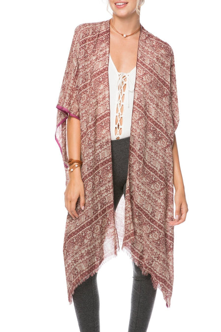 Shades of Color Bell Kimono in Pink