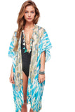 Pool to Party Kimono Sky / One Size Forest Native Kimono Wrap Coverup
