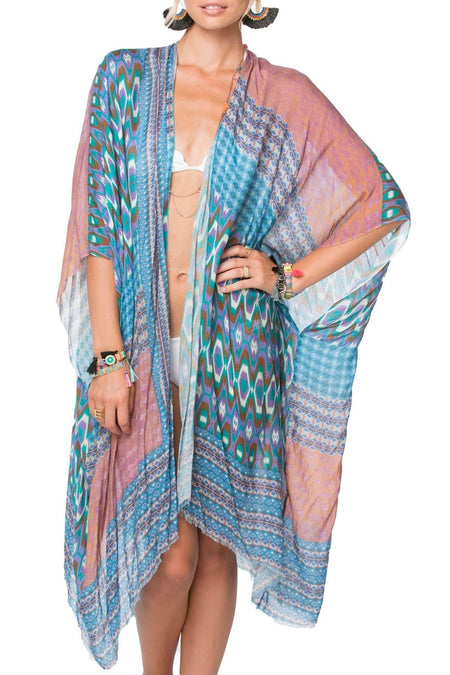 Bed to Brunch Kimono Robe in Fade to Pink