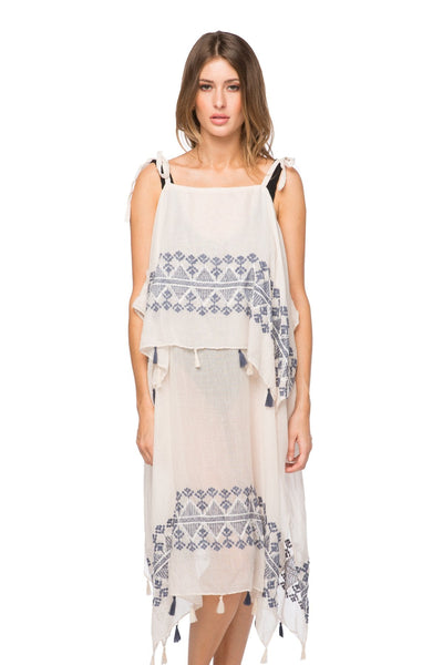 Pool to Party Maxi Coastal Getaway Dress / One Size / Ivory May Showers Embroidery Fabric | Coastal Getaway Dress