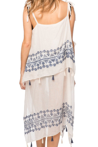 Pool to Party Maxi Coastal Getaway Dress / One Size / Ivory May Showers Embroidery Fabric | Coastal Getaway Dress