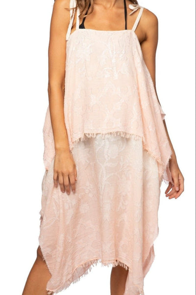 Pool to Party Maxi Coastal Getaway Dress / One Size / Pink Woven Shine Hand Loomed | Coastal Getaway Dress