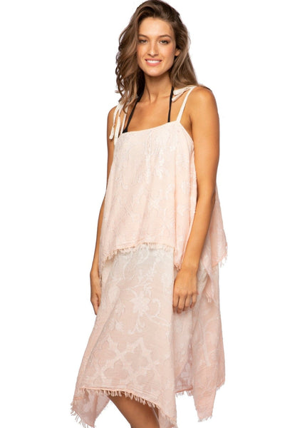 Pool to Party Maxi Coastal Getaway Dress / One Size / Pink Woven Shine Hand Loomed | Coastal Getaway Dress