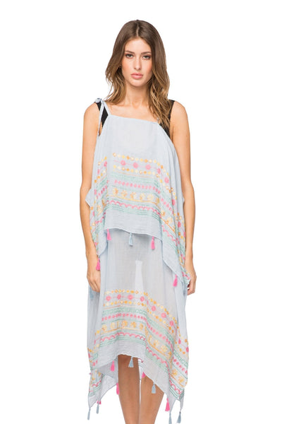 Pool to Party Maxi Coastal Getaway Dress / One Size / Sky Spring Flowers Coastal Getaway Dress