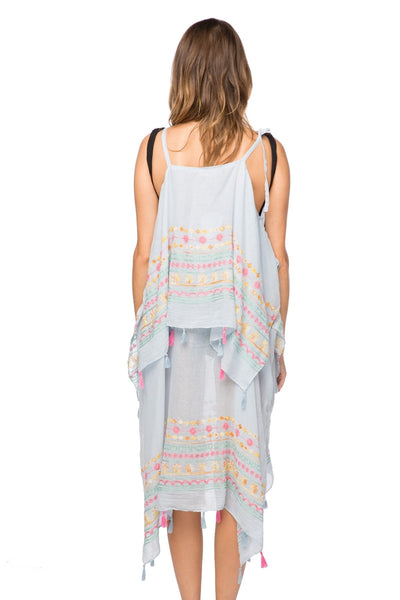 Pool to Party Maxi Coastal Getaway Dress / One Size / Sky Spring Flowers Coastal Getaway Dress