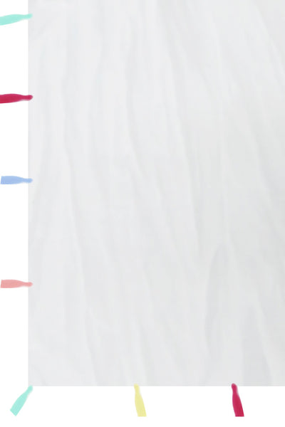 Pool to Party Maxi Dress One Size / White / 50% Cotton/50% Polyester Maxi Halter White Sundress Coverup in Rainbow Tassel