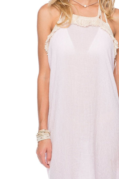 Pool to Party Maxi One Size / Baby / 100% Modal Double Layer Gauze Four Way Fray Fringe Beach Dress