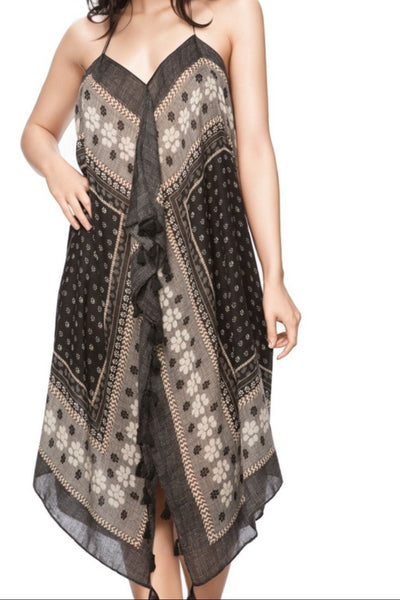 Pool to Party Maxi One Size / Black / 100% Polyester Maxi Halter Sundress Coverup in Night Horizon Print
