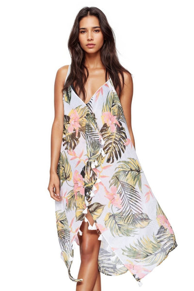 Pool to Party Maxi One Size / Green / 100% Poly Maxi Tassel Dress in Morning Breeze