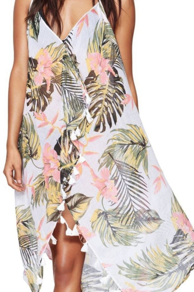 Pool to Party Maxi One Size / Green / 100% Poly Maxi Tassel Dress in Morning Breeze