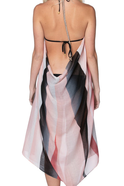 Pool to Party Maxi One Size / Pink / 100% Polyester Maxi Halter Sundress Coverup in Dawn's Light