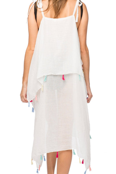 Pool to Party Maxi Rainbow Tassel Coverup | Coastal Getaway Dress