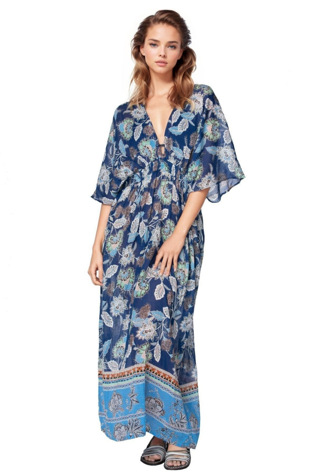 Pool to Party Maxi S/M / Floral Tapestry / 100% Cotton Oasis Maxi Dress
